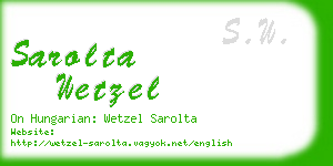 sarolta wetzel business card